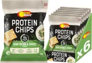Sunrice Sour Cream & Chives Flavour Protein Chips 50 G (Pack of 6)