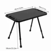 (BLACK)Foldable Camping Tables Aluminum Alloy Folding Table Adjustable Heig BBY