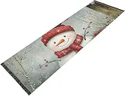 ZRYSMY Washable Runner Rug Snowman Red Christmas 2’ x 6’ Non-Slip Floor Carpet Runner Rug for Hallways Kitchen Laundry Room Bedroom Floor Carpet Runner- Soft Thin Mat for Family Pet