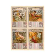Velveteen Blanket: 1889 Chocolat Masson Calendar Design by Alphonse Mucha