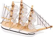 Alipis Sailing Ship Ornament Nautical Boat Model Mediterranean Style Decor for Cake Toppers Home