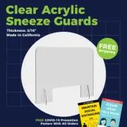 24” X 24” Sneeze Guard, Clear Acrylic, Plexiglass Countertop Barrier Shield -5mm