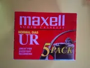 BRAND NEW 5 PACK MAXELL UR NORMAL BIAS 90 MINUTES AUDIO CASSETTE TAPES SEALED