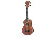 Tiki '5 Series' Mahogany Solid Top Electric Soprano Ukulele with Hard Case (Natural Satin)