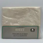 Vintage Sears Matchmate Solid Twin Flat Sheet Beige - Sand Light 616 - NOS