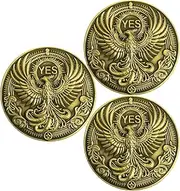 LZWIN Phoenix & Skull Decision Coin - Dual-Sided Motivational YES/NO Flip Coin (Pack of 3)
