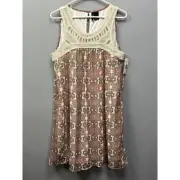 New Directions Sleeveless Crocheted Inset Sleeveless Peasant Dress Size M NEW