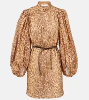 [Zimmermann] Zimmermann Cascadian leopard-print linen tunic AU 8 beige