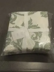 3PC RARE Pottery Barn Loretta Belgian Linen Queen Duvet w 2 Std Shams Sage Green