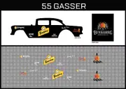 Hot Wheels(1/64),55 Gasser"Bundy Rum" Waterslide,Printed White First,Decals