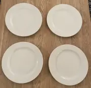 Crate & Barrel 4 White Buffet Large Dinner Serving Plates Poland 12”
