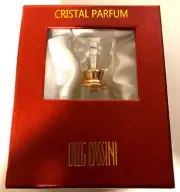 OLEG CASSINI Crystal Perfume Bottle signed, with Wand 3" NIB