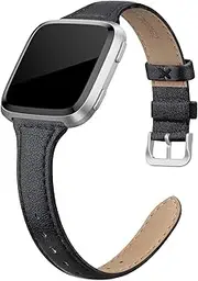 [EDIMENS] Echtlederarmband kompatibel mit Fitbit Versa 2/Fitbit Versa Lite & SE/Fitbit Versa, schlankes Ersatzarmband aus Leder für Versa Frauen Männer