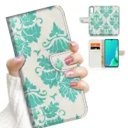 ( For Vivo Y20S ) Wallet Flip Case Cover AJ23830 Damask Blue