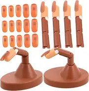 VALICLUD Adjustable Manicure Practice Hand Realistic Fake Finger Kit for Nail Art for Beginners