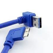 USB 3.0 A Male Down Angled to Micro B Plug 10 Pin Right Angle Adapter Cable 30cm