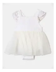 [Sprout] Occasion Lace Tulle Bodysuit in White