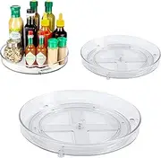 2Pack Lazy Susan Turntable Clear Plastic Rotating Round Spice Rack,Lazy Susan Organiser for Kitchen Cabinet Storage Cosmetic Makeup for Table,Refrigerator,Shelf,Vanity,Bathroom