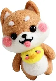 DOITOOL Beginner-Friendly Needle Felting Kit Boys and Toy Make Your Own Plush Dog Japanese Cartoon Design DIY Art Craft