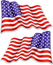 2 PCS American Flag Magnet for Car Truck - 1x Regular, 1x Reversed - USA Wavy Opposing Magnets Decal (12" x 8" (2 Pack))