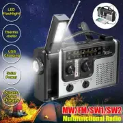 Emergency Solar Hand Crank Weather Radio Power Bank Charger Flashlight Light AU