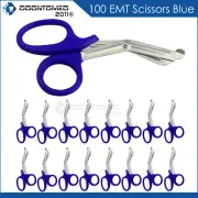 100 Pieces EMT Utility Scissors Shears 5.5" Blue Colored Brand New