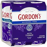 Gordon’s Alcohol Free 0.0 Gin and Tonic 250mL (Pack of 4)