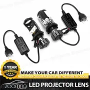 2x White H4 9003 Mini Bi-LED Projector Lens Headlight Bulbs Hi/Lo Beam Lamp LHD