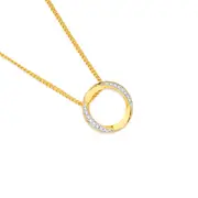 9ct Gold Diamond Open Circle Slider Pendant
