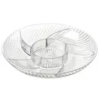 Nut Serving Tray Modern Fruit Plate 6 Compartment Round Dried Capacity Food