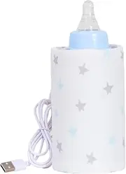 Baby Bottle Keeping Warm Cover - USB Insulated Cover, Bottle Warmer Bag, Milk Warmer | Travel Heating Sleeve, Milk Heat Preservation, Biber Heat Retention, star, Se référer au descriptif, Refer to