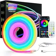 ALITOVE 3M RGB+IC Neon LED Light Strip USB Powed Waterproof Dream Color LED Rope Light with APP Remote Control Neon LED Strip Light for Bedroom Wall Drcor DIY Lighting
