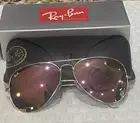 Ray-Ban RB3025 Aviator Large Silver Metal Pink Mirror Sunglasses Size 62