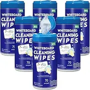 Sacubee 6 Pcs Whiteboard Cleaning Wipes Disposable Dry Erase Wipes Whiteboard Wipes for Cleaning Markers Home Classroom School Office, 4 x 5.5 Inch, 70 Wipes Per Pack
