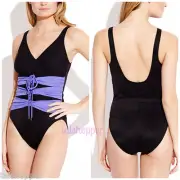 NWT 16 MagicSuit Miraclesuit Body Control Slims Colorblock Heather Swimsuit $172