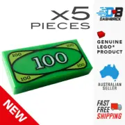 x5 Genuine LEGO® - Minifigure Accessory - Money/Cash 100 Dollar Bill [3069bpx7]