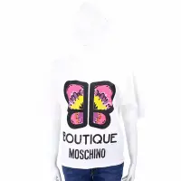 在飛比找Yahoo!奇摩拍賣優惠-現貨熱銷-BOUTIQUE MOSCHINO 彩繪字母白色短