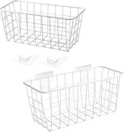 Hanging Kitchen Baskets Adhesive Sturdy Wire Storage Baskets with Kitchen Food P
