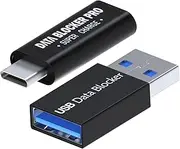 MMOBIEL USB Data Blocker [2 Pack] - Protect Against Juice Jacking - Charge Only Adapter, Safe Charging - USB-A Defender - Refuse Hacking - Data Blocking Adapter - Black (USB/USB-C)
