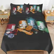 a1209 Castle Crashers Duvet Cover Set, 3 Piece Bedding Set 86x70" Double Sided Printing Decorative Comforter Cover Set (1 Duvet Cover + 2 Pillow Shams