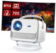 [Netflix Licensed/Dolby Audio] Smart Projector with WiFi6 and Bluetooth 5.2,