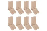 8 Pairs Holeproof Mens Merino Wool Blend Crew Everyday Socks Oatmeal Beige Bulk S10012