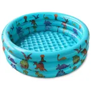 Dinosaur Inflatable Baby Pool - Small Toddler Blow Up 3 Rings Round Pad Pool,...