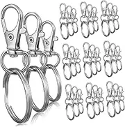 SUPVOX 30 Pcs Key Chain Lobster Claw Jewelry Clasp Lobster Claw Closure Flag Pole Clips Swivel Clip Keyring Holder Heavy Duty Hook Key Rings Ring Clamp to Open to Rotate Stainless Steel
