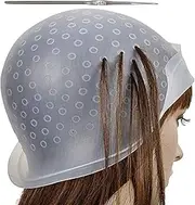 TOMYEAU Reusable Silicone Hair Staining Cap, Multicolor Hair Dyeing Cap with Metal Hooks, Hypoallergenic, Gentle on Hair, Suitable for All Hair Colors