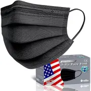 Medtecs Face Mask Disposable - Made in USA - Comfortable 3 Layer Breathable Mask
