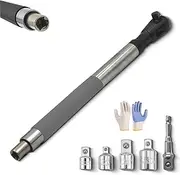 Offset Extension Wrench Impact, Cordless Ratchet Wrench Set with Socket Extender, 1/2-Inch Electric Drill Adapter, 4 Conversion Adaptersmulti-size Matraca De Impacto, for Tight Spaces (Black)