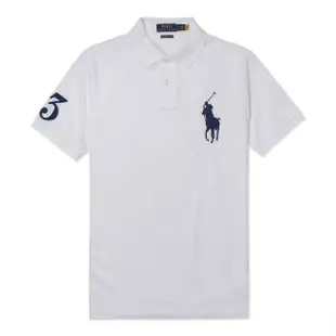 【RALPH LAUREN】RL POLO 經典刺繡大馬短袖POLO衫 上衣-白色(CUSTOM SLIM FIT / 平輸品)