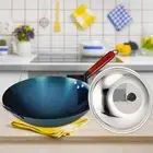 Iron Wok Pan for Induction Cooker Traditional Wok for Kitchen Home Household