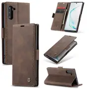 CaseMe Samsung Galaxy Note 10 Classic Folio Leather Case Cover Note10 [Coffee]